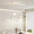 Modern Minimalist Moon Wave Long Iron Aluminum Acrylic LED Island Light Chandelier For Dining Room