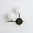 Contemporary Scandinavian Glass Orb Iron 2-Light Wall Sconce Lamp For Hallway