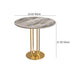 Modern Minimalist Round Rock Slab Iron Coffee Table For Living Room