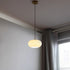 Modern Minimalist Copper Glass Wood Persimmon Shaped 1-Light Pendant Light For Dining Room