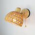 Traditional Farmhouse Paper Rattan Weaving Hollow Out Dome 1-Light Wall Sconce Lamp For Bedroom