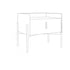 Contemporary Scandinavian Rectangular Leather Carbon Steel Metal 1-Drawer For Bedside