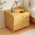 Modern Minimalist Rectangular Bamboo Density Panel Nightstand 1/3 Drawer For Bedroom