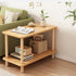 Traditional Japanese Wood Rectangular End Table 3-Tier For Living Room