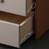 Modern Simplicity Rectangular Slab Saddle Leather Wood Nightstand 2-Drawer For Bedside