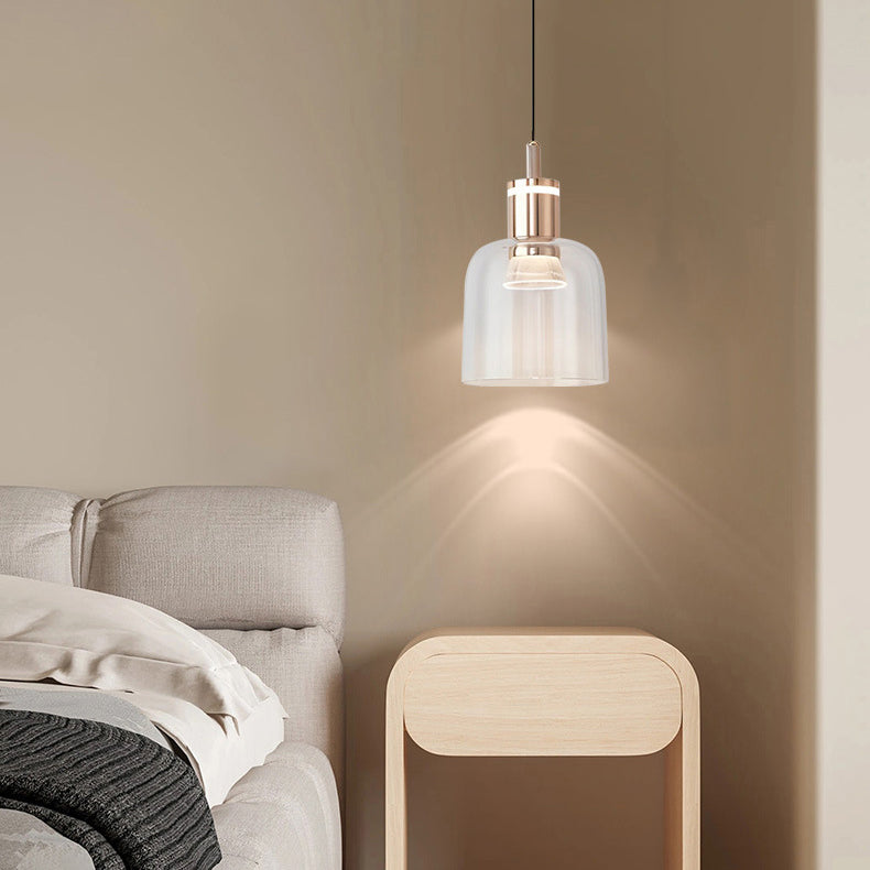 Contemporary Scandinavian Liftable Aluminum Acrylic Cup Shape LED Pendant Light For Bedroom