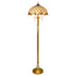 Traditional Tiffany Copper Jade Glass Semicircular 3 Light Standing Floor Lamp For Living Room