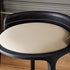 Traditional Vintage Round Leather Upholstered Wood Frame Vanity Stool Backless For Bedroom