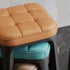 Contemporary Simplicity Square Plaid Microfiber Leather Upholstered Plastic Vanity Stool For Bedroom