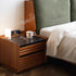 Traditional Vintage Rectangular Rock Slab Wood Base Nightstand 2-Drawer For Bedroom
