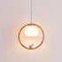 Contemporary Scandinavian Round Bird Wood Glass 1-Light Pendant Light For Living Room