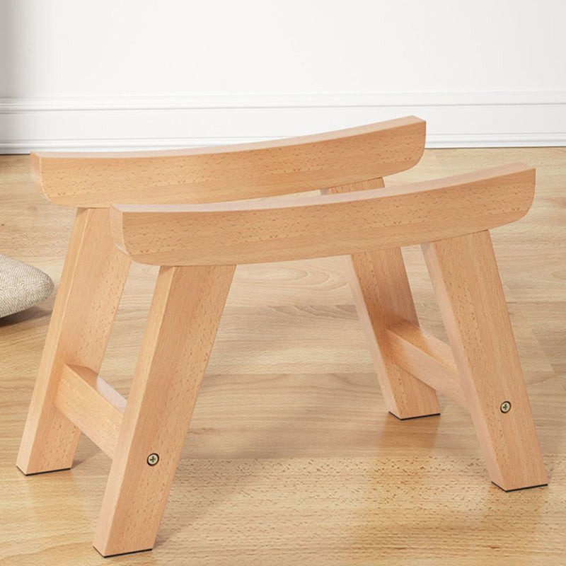 Modern Minimalist Square Cushion Solid Wood Cotton Linen Shoe Bench Low Stool For Living Room