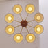 Traditional Vintage Half Round Copper Wood Ceramic 4/6/8 Light Chandelier For Living Room