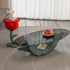 Contemporary Creative Red Rose Flower Shape Fiberglass Coffee Table For Living Room