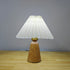 Contemporary Scandinavian Trapezoidal Pleated Fabric Wood 1-Light Table Lamp For Bedroom