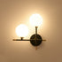 Contemporary Scandinavian Glass Orb Iron 2-Light Wall Sconce Lamp For Hallway