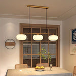 Modern Minimalist Long Persimmon Glass Iron 3-Light Island Light Chandelier For Dining Room