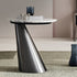 Modern Minimalist Round Marble Stainless Steel End Table 1-Tier For Living Room