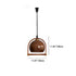 Traditional Japanese Telescopic Wood Amber Round Glass 1-Light Pendant Light For Dining Room