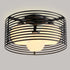 Contemporary Industrial Iron Cylinder Frosted Glass Globe Shade 3-Light Flush Mount Ceiling Light For Bedroom