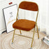 Traditional Vintage Square Velvet Stainless Steel Foldable Dining Chair Backrest For Dining Room
