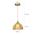 Modern Art Deco Half Round Ball Copper Crystal 1-Light Pendant Light For Dining Room