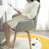 Contemporary Nordic Square Fabric Upholstered Solid Wood Legs Vanity Stool Backrest Armrest For Bedroom