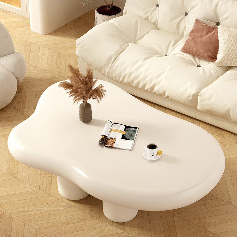 Modern Minimalist Cream Clouds Density Board Coffee Table For Living Room