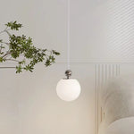 Modern Minimalist Round Ball Iron Glass 1-Light Pedant Light For Bedroom