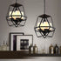 Contemporary Industrial Quadrilateral Trapezoidal Iron 3/4 Light Chandelier For Living Room