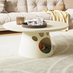 Contemporary Creative Cat's Paw Round Cone Base Faux Plate Iron Coffee Table For Living Room