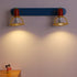 Modern Mid-Century Kids Rectangle Round Iron Acrylic 2-Light Wall Sconce Lamp For Bedroom