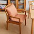 Traditional Vintage Square Solid Wood Dining Chair Backrest Armrest For Dining Room