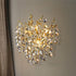 Modern Luxury Aluminum Crystal Branch Bead 2/3 Light Wall Sconce Lamp For Living Room