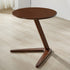 Contemporary Nordic Round Triangle Base Wood Coffee Table For Living Room