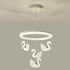 Contemporary Luxury Circle Ring Shade ABS Swan Decor LED Chandelier For Living Room