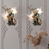 Modern Luxury Copper Colored Glass Maple Leaf Branch 2-Light Wall Sconce Lamp For Living Room