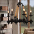 Traditional Vintage Round Candelabra Iron Hemp Rope 3/6/8 Light Chandelier For Living Room