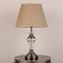Traditional European Cylinder Hardware Crystal Fabric 1-Light Table Lamp For Bedroom