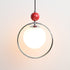 Contemporary Creative Glass Ball Shade Iron Ring 1-Light Pendant Light For Living Room