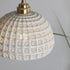 Traditional Japanese Dome Round Brass Ceramic 1-Light Pendant Light For Living Room