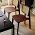 Modern Minimalist Skeleton Square Back Solid Wood Rattan Dining Chair Backrest For Dining Room