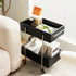 Modern Eclectic Rectangular Stainless Steel End Table 2-Tier For Living Room