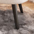 Contemporary Nordic Round Lambswool Upholstered Vanity Stool Backrest Armrest For Bedroom