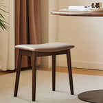 Modern Minimalist Rectangular Soft Leather Wood Vanity Stool For Bedroom