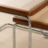 Traditional Vintage Square Solid Wood Rattan Glass Stainless Steel Coffee Table 4-Leg For Living Room