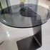 Modern Luxury Round Tempered Glass Carbon Steel Base End Table For Living Room