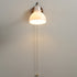 Contemporary Simplicity Copper Wood Glass Round Conic 1-Light Wall Sconce Lamp For Bedside