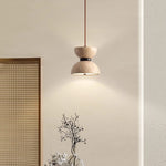 Modern Minimalist Dumbbell Stone Wood LED Pendant Light For Bedroom