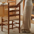 Contemporary Retro Square Braided Rope Solid Wood Dining Chair Ladder-back Footrest For Dining Room